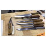 8 KNIVES & 1 MEAT FORK