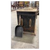 ORNATE ANTIQUE COAL SCUTTLE W/ SCOPE