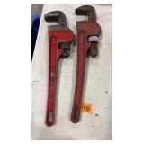 2 ADJUSTABLE PIPE WRENCHES