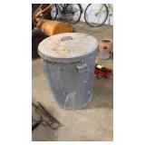 30 GLA GALVANZIED TRASH CAN WITH LID
