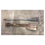 3 PC GARDEN PITCHFORK, SHOVEL & RAKE