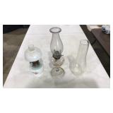 2 OIL LAMPS & 1 SHADE