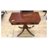 ERGENCY MAHOGANY FLIP-TOP CARD TABLE