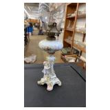 PORCELAIN CHERUB OIL LAMP