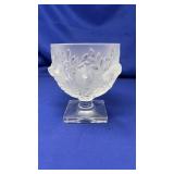 LALIQUE FRANCE ELIZABETH BIRDS FROSTED VASE