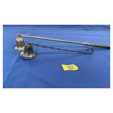2 SILVERED CANDLE SNUFFERS