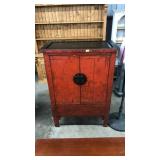 RED LACQUER CHINESE CABINET