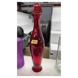 RUBY RED GLASS DECANTER 19'