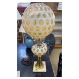 COIN DOT FETON HONEYSUCKLE & MARBLE BASE LAMP