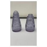 VINTAGE PURPLE GLASS S&P GLASS SHAKERS