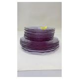 CAMBRIDGE GLASS CO 16 PC SCALLOPED EDGE PLATES