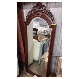 ORNATE MAHOGANY WALL MIRROR