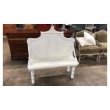 RUSTIC WHITE DISTRESSED  WOOD BENCH