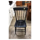 BLACK PAINTED PRESS BACK DINING CHAIR