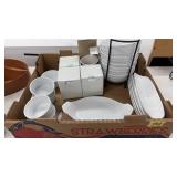 FLAT OF ASST WHITE SERVING CHINA