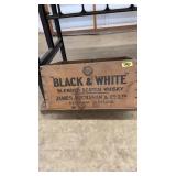 BLACK & WHITE SCOTCH WHISKEY WOOD CRATE