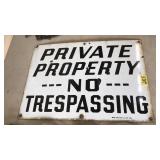 ANTIQUE PORCELAIN NO TRESPASSING SIGN