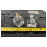 2 BLOWN GLASS PAPER WEIGHTS