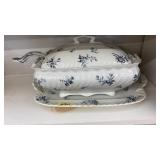 RIVA ENGLISH TUREEN ON PLATTER W/ LADEL