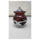 FARBER BRO ART DECO CHROME & AMETHST CONDIMENT JAR