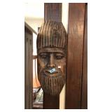 WOOD HANDCARVED MASK OF BEARDED MAN