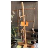 WOOD DISPLAY RACK W/ ASST NECKLACES