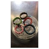 PRESSED GLASS DISH W/ ROPE BRACELETS