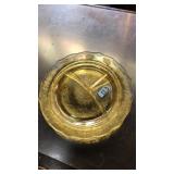 FEDERAL GLASS MADRID PATTERN 4 PLATES AMBER GLASS