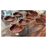 WOOD CARVED BOWL SET