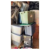 STACK OF STORAGE TOTES