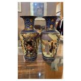 PAIR OF ORIENTAL ENLAYED VASES