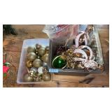 2 BOXES OF ORNAMENTS & MISC