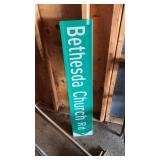 BETHESDA CHURCH ROAD METAL STREET SIGN