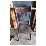 LEATHER UPHOLSTERED SEAT DINING CHAIR