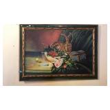 FRAMED OIL ON CANVAS STILL LIFE SIGNED JACKSON