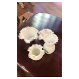 SET OF ASST MILK GLASS, 4 PCS
