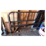 ANTQ. WOOD SPINDLE HEADBOARD