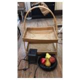 2 TIER WOVEN BASKET SERVING TRAY & CONTENTS