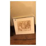 FRAMED PRINT 'REMBRANDT W/ A PALETTE' BY PICASSO