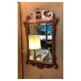 ANTIQUE BURL MIRROR W EAGLE