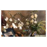 2 FAUX PLANT DECORATIVE VASES