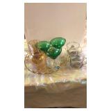 LOT OF GLASSWARE AND WINE CORKS