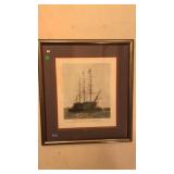 THE LAST JOURNEY OF THE VICTORY FRAMED SHIPSCAPE