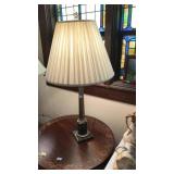 37IN TALL ANTIQUE MARBLE BRASS LAMP