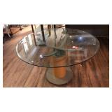BEVELED EDGE GLASS MODERN DINING TABLE