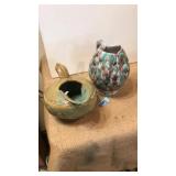 2 PC POTTERY PITCHERS