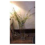 LRG GLASS VASE W. FAUX BRANCHES 28'