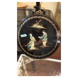 ANTIQUE CHINESE BLACK LAQUER PLAQUE