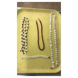TRAY OF ASST PEARL & SEMI PREC STONE JEWELRY