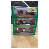 3 1999 HESS MINI FIRE TRUCKS IN BOXES